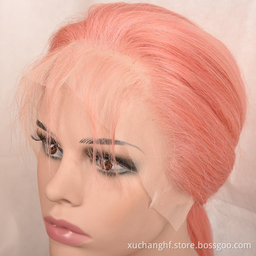 Wholesale Top Quality Pink Orange Blue Red 613 Blond Color Wig Brazilian Virgin Human Hair Long Colored Lace Front Full Lace Wig